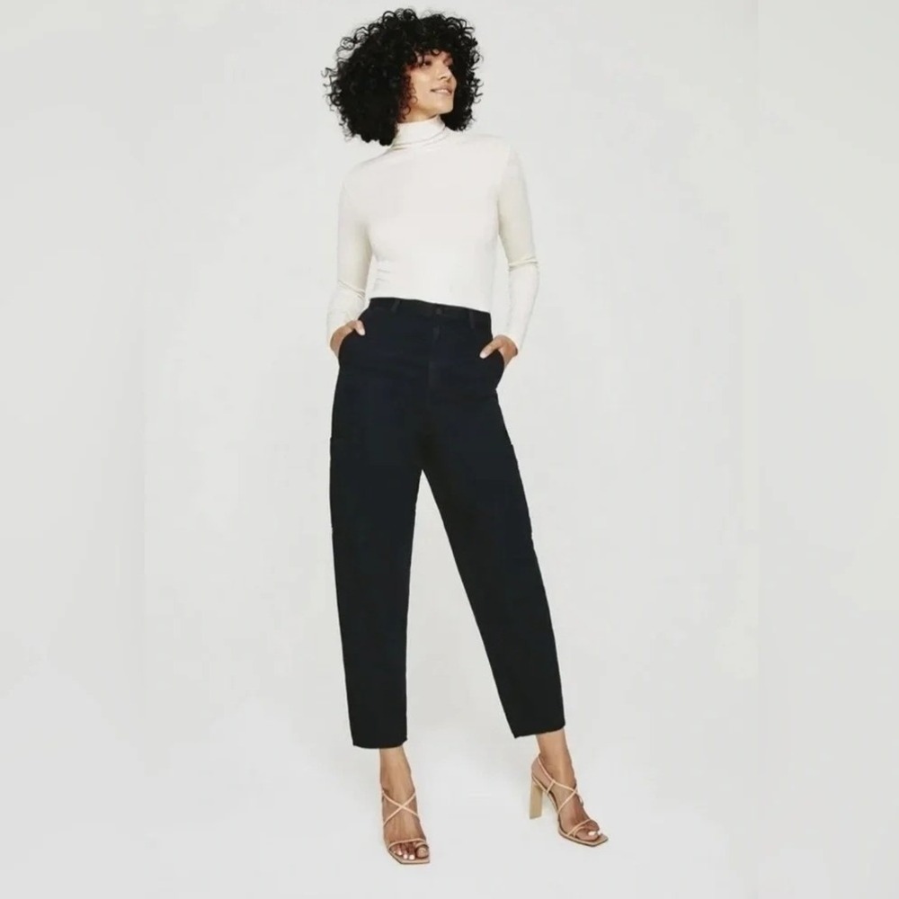 AG Adriano Goldschmied 26R Renn Utility High Rise Barrel Pants Black